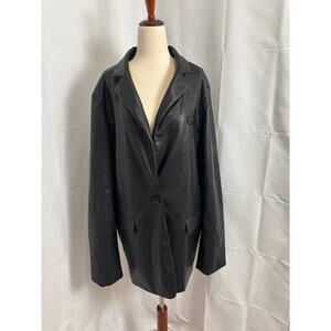 NWT Vigoss Faux Leather Blazer - Black - Size 3x